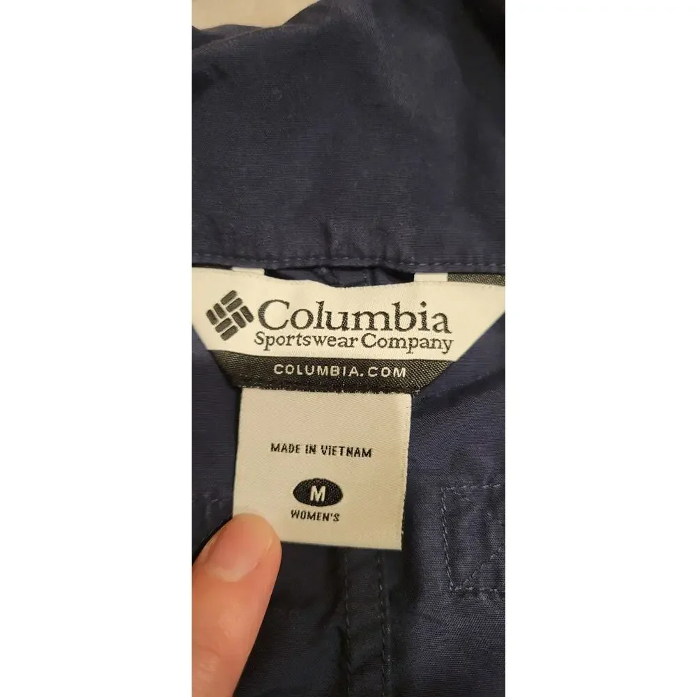 Columbia Half Zip Anorak Windbreaker Pullover Jacket Women M Blue Outdoor Hiking